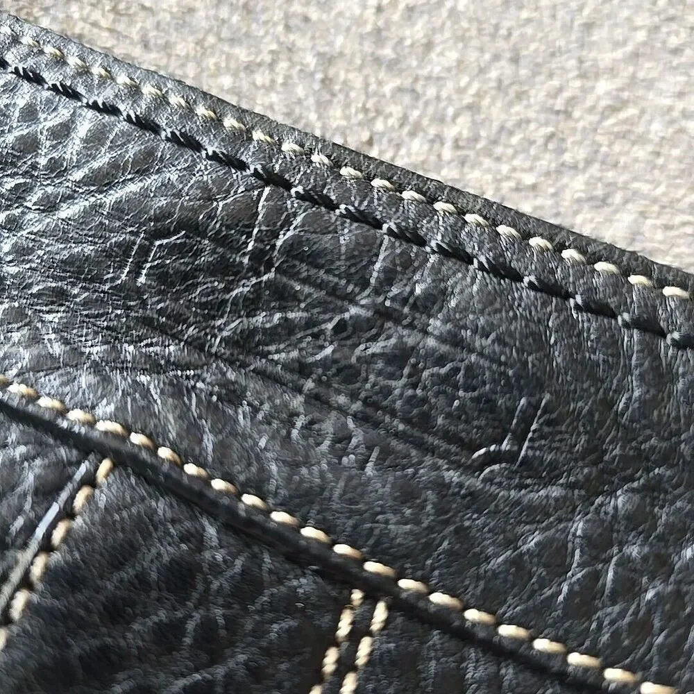 Coach Bleeker Shoulder Leather 10398 Y2k Black Crossbody Bag Tassles Adjusts Vtg